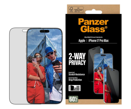 Szkło i folia ochronna PanzerGlass Ultra-Wide Fit EasyAligner do iPhone 17 Pro Max privacy